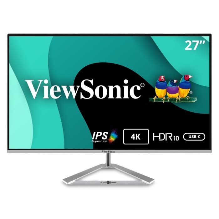 Viewsonic 27IN 4K UHD Thin-Bezel IPS Monitor With USB-C, HDMI, AND DISPLAYPORT,3840 X 2160 Resolution.